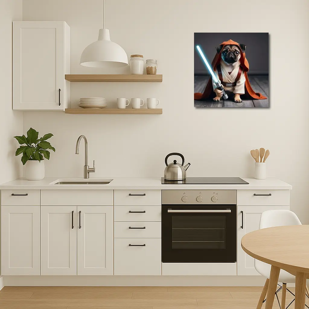 Pug Dog Dressed As Jedi Knight – Wall Art
