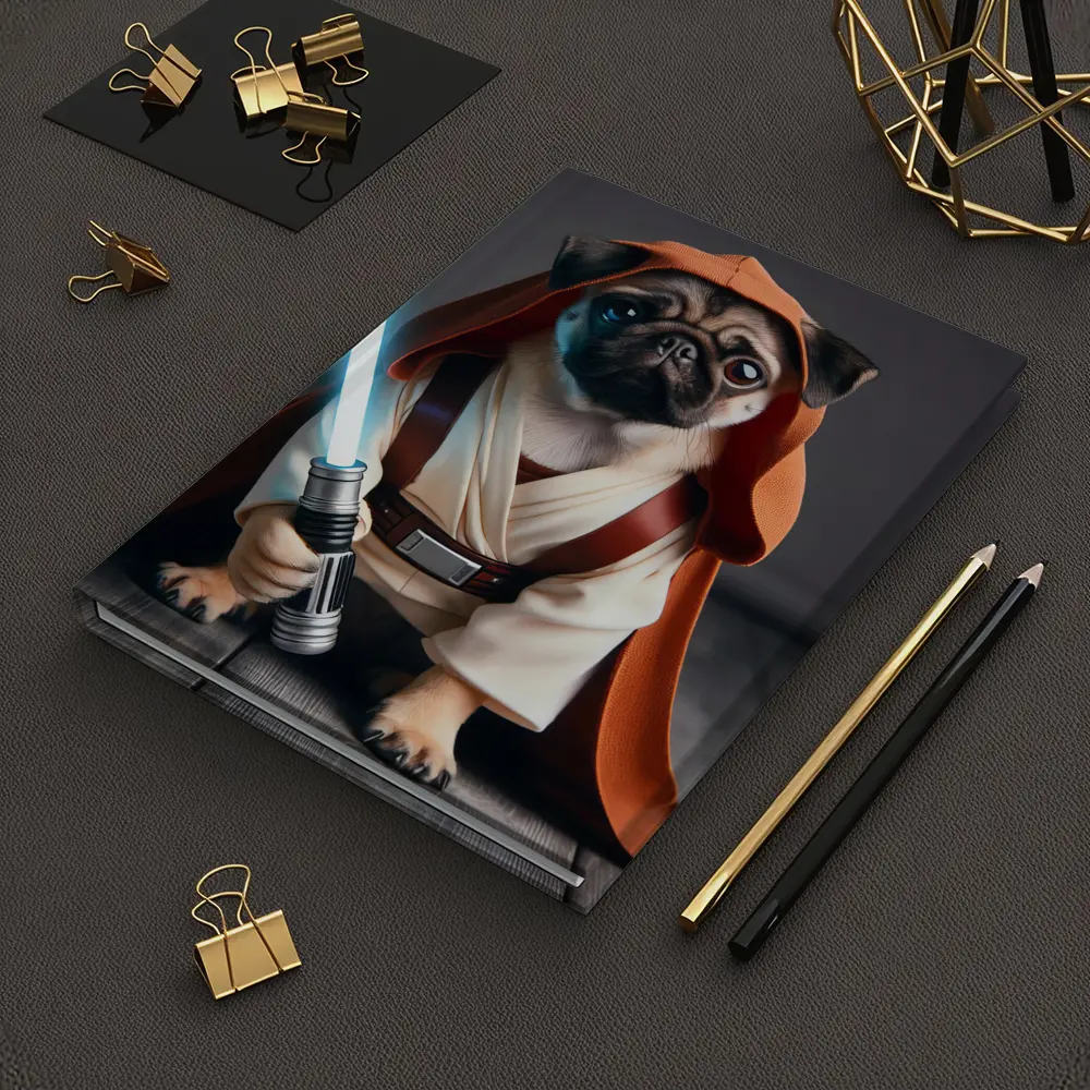 Pug Dog Dressed As Jedi Knight – Notebooks