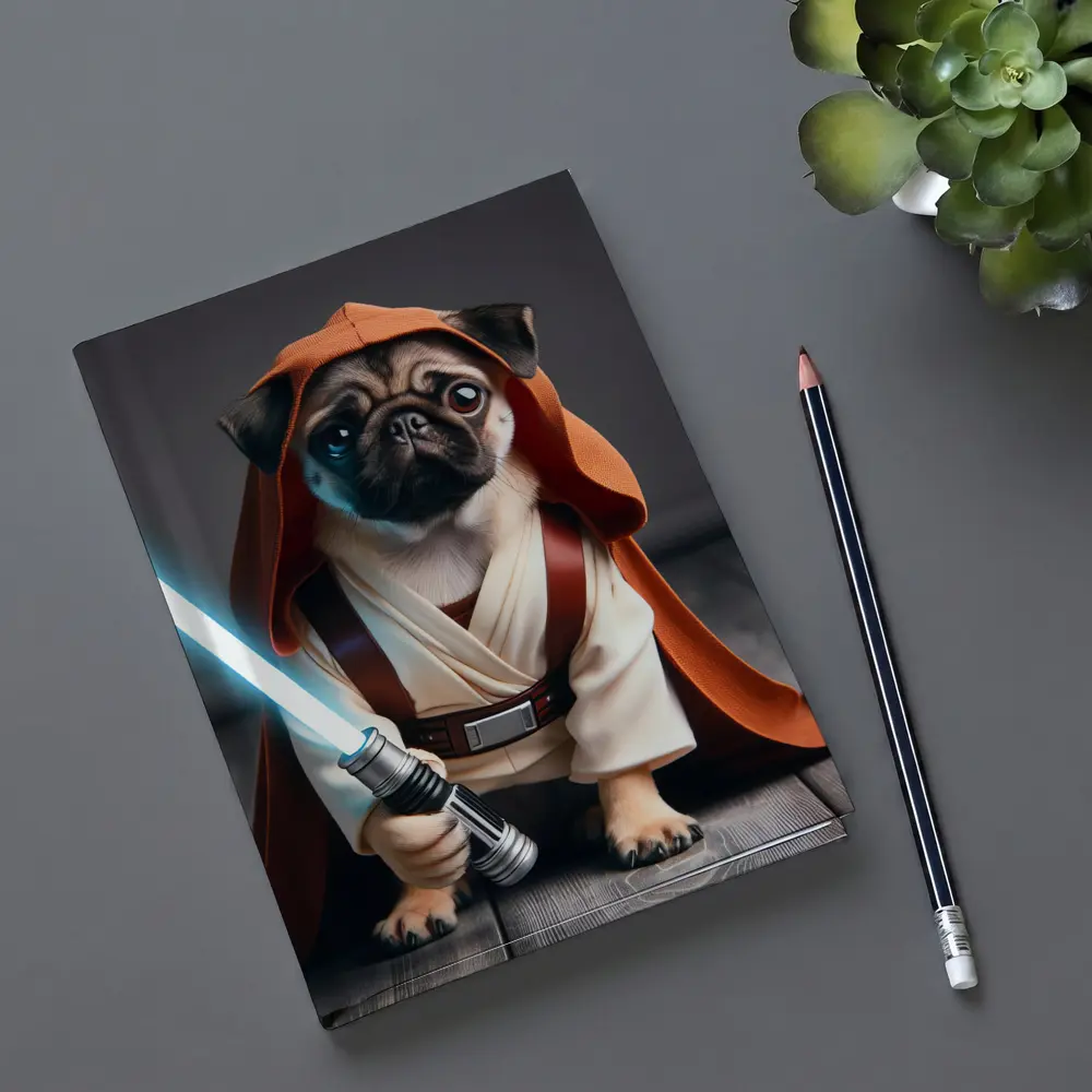 Pug Dog Dressed As Jedi Knight – Notebooks
