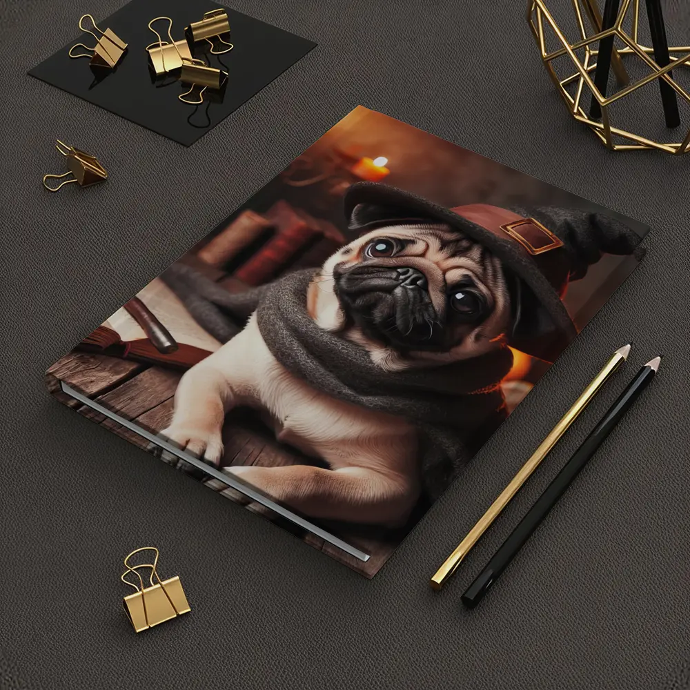 Wizard Pug Dog Wearing Witch Hat Candles – Notebooks