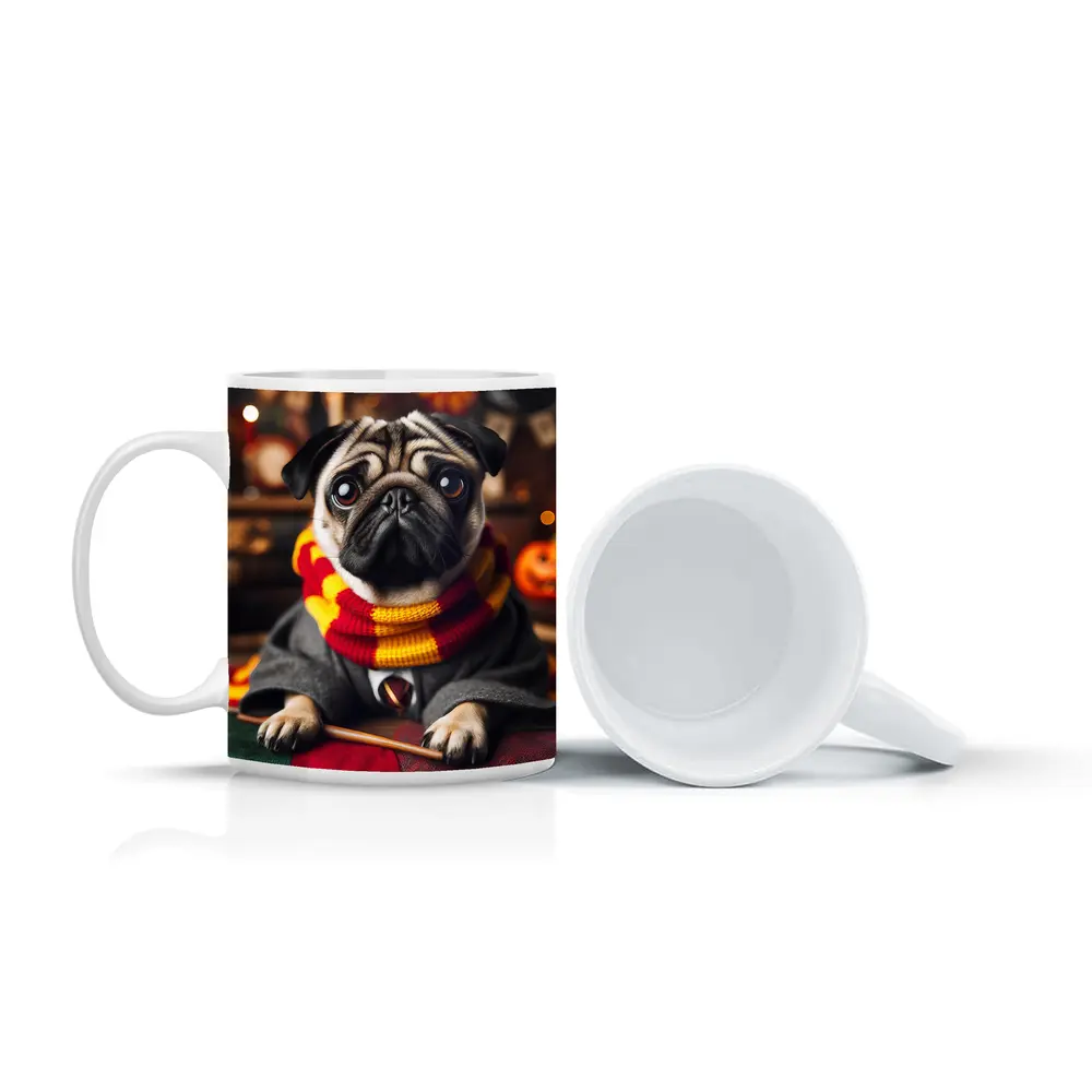 Pug Dog Wizard Costume Halloween Setting – Mugs