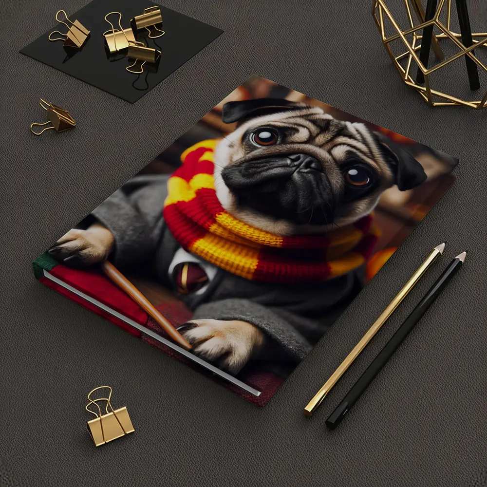 Pug Dog Wizard Costume Halloween Setting – Notebooks
