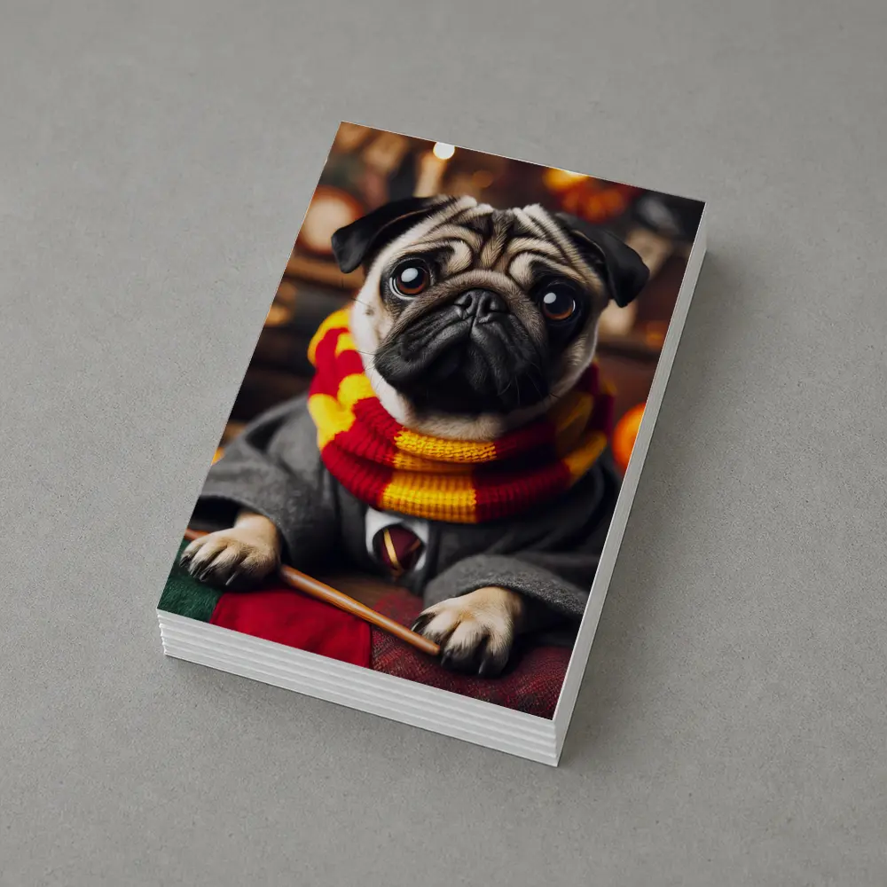 Pug Dog Wizard Costume Halloween Setting – Postcards