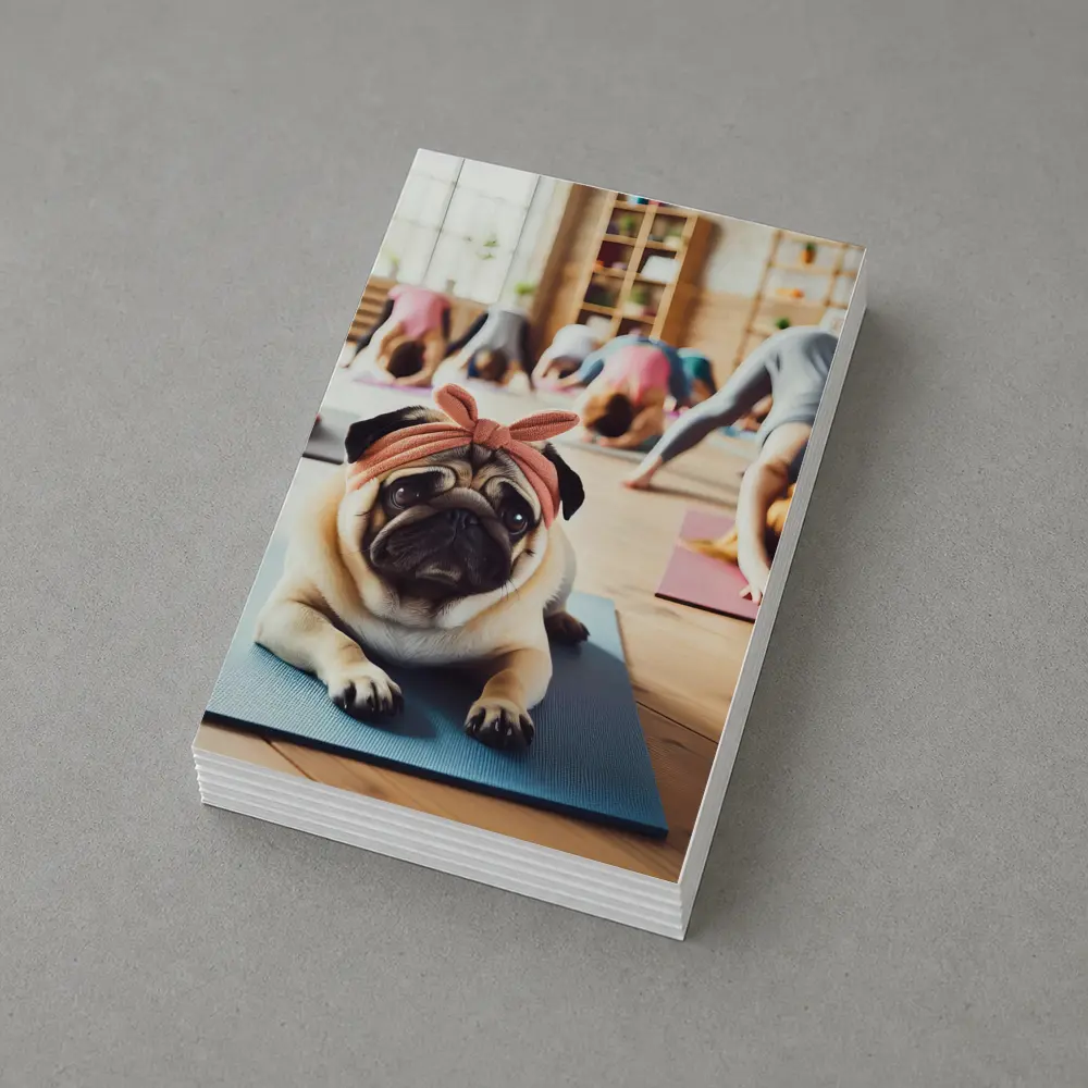Pug Dog Wearing Headband Yoga Studio – Postcards