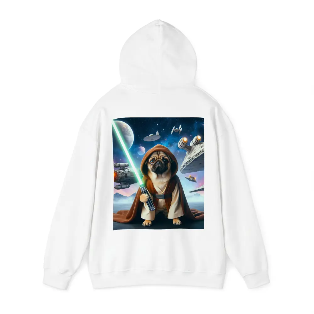 Pug Jedi Space Battle Galaxy Background – Hoodies