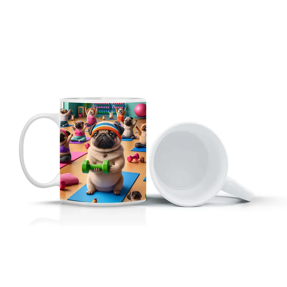 Pug Dog Workout Fitness Gym Class – Mugs