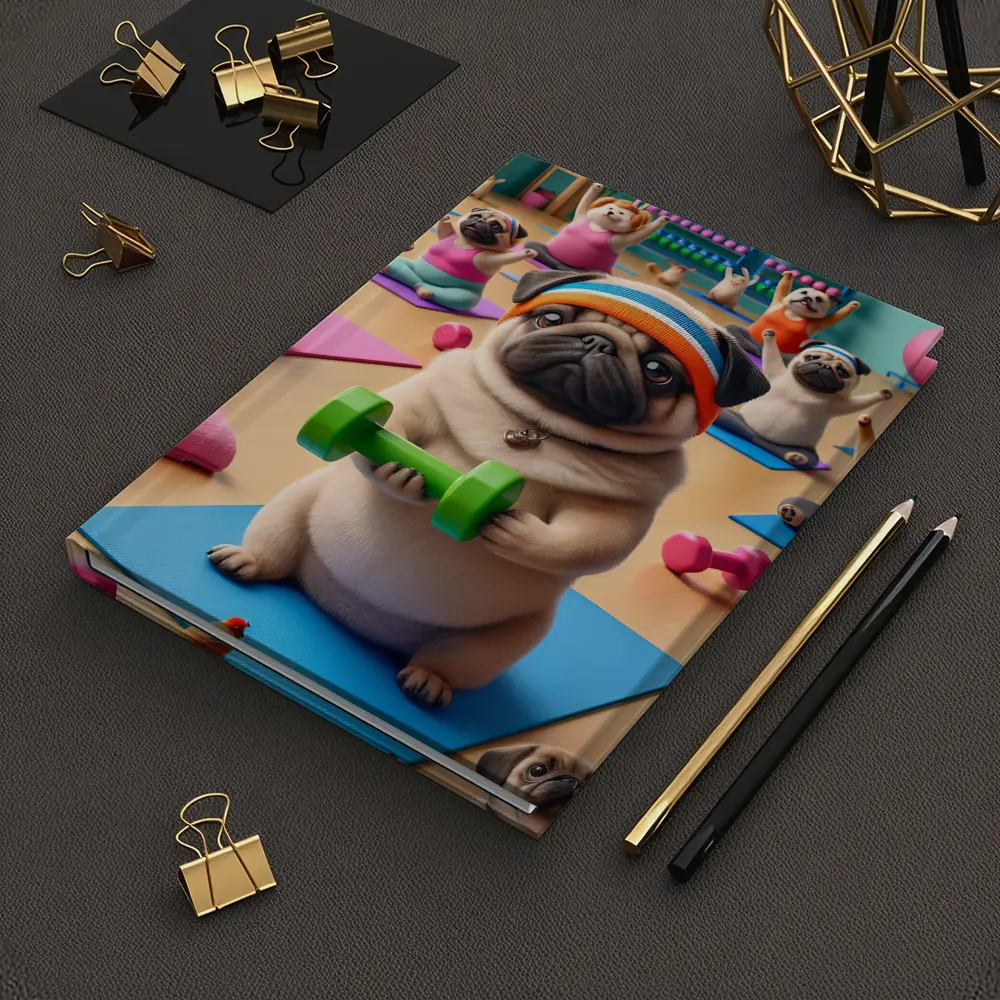 Pug Dog Workout Fitness Gym Class – Notebooks