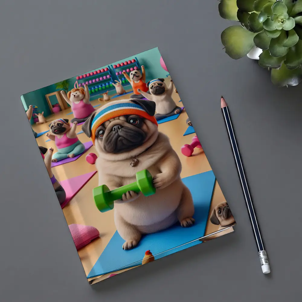 Pug Dog Workout Fitness Gym Class – Notebooks