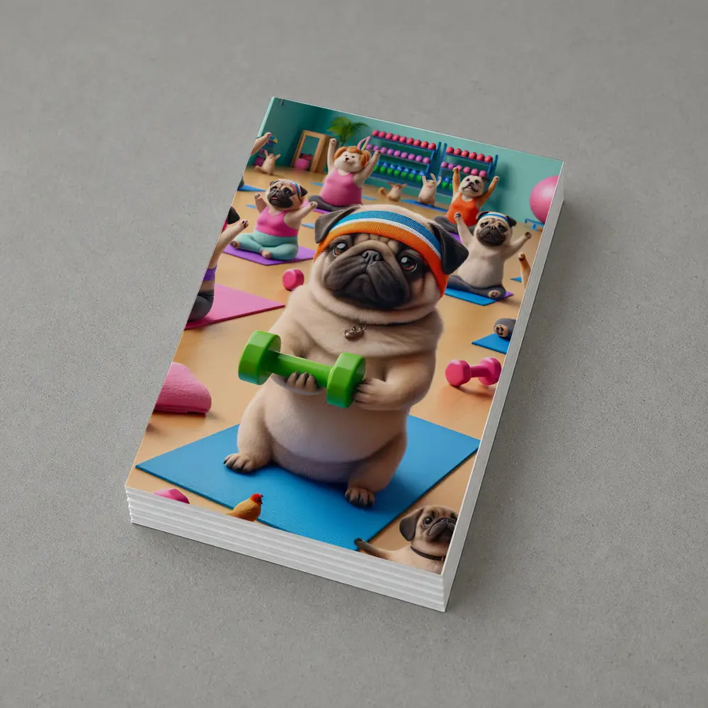 Pug Dog Workout Fitness Gym Class – Postcards