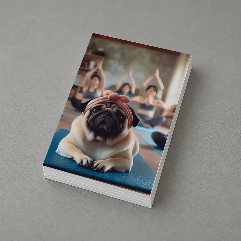Pug Dog Wearing Headband Yoga Class – Postcards