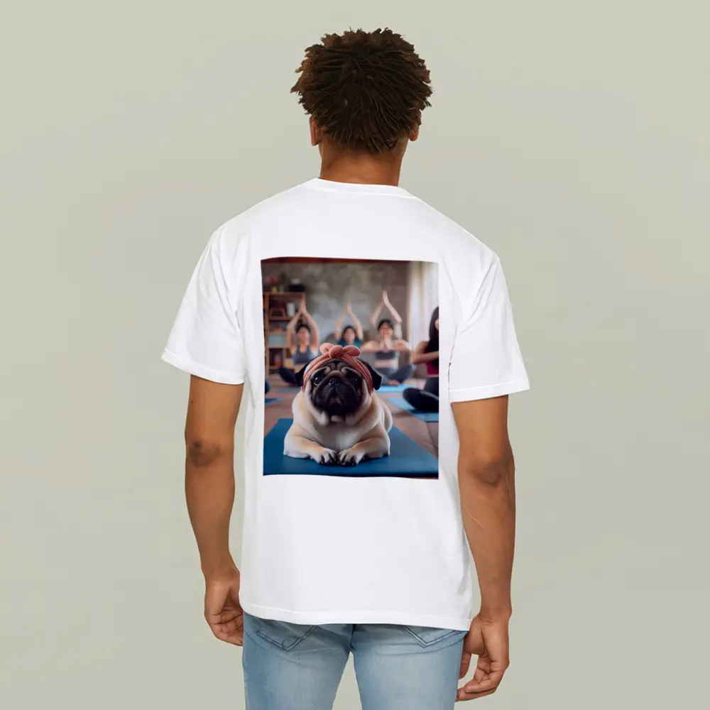 Pug Dog Wearing Headband Yoga Class – T-Shirts