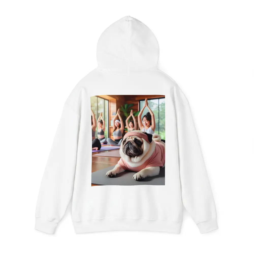 Pug Dog Yoga Class Studio Setting – Hoodies