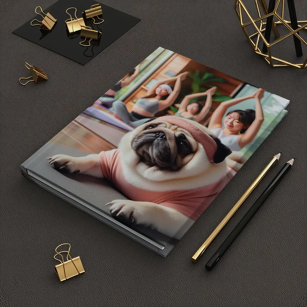 Pug Dog Yoga Class Studio Setting – Notebooks