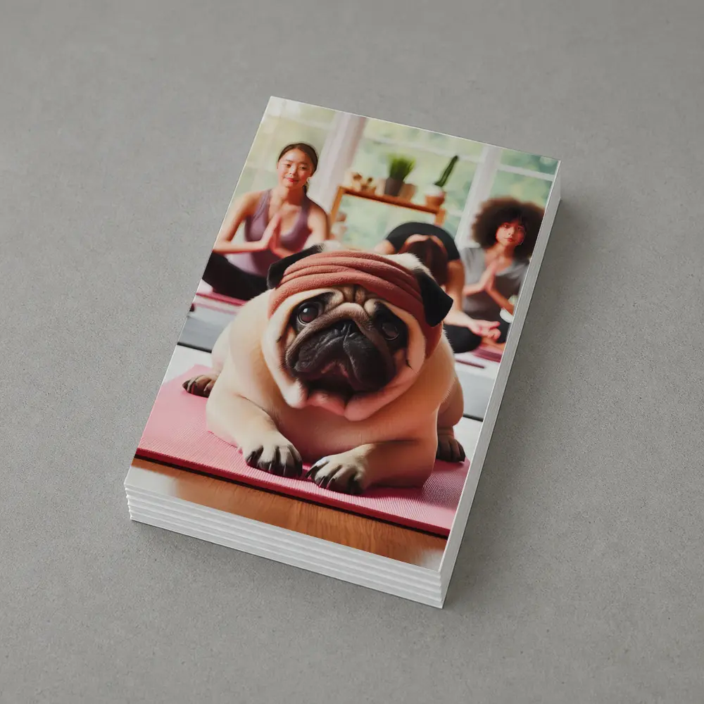 Pug Dog Wearing Headband Yoga Class – Postcards