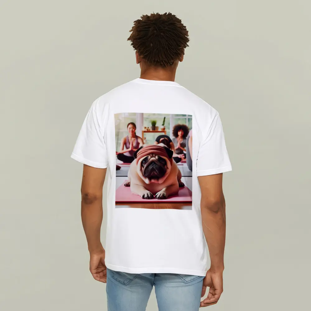 Pug Dog Wearing Headband Yoga Class – T-Shirts