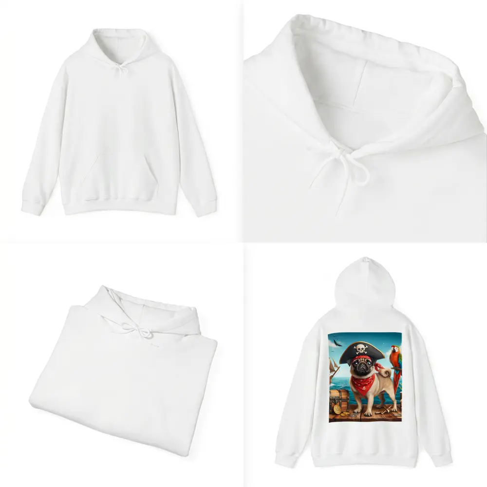 Pug Pirate Dog Treasure Chest Ocean Adventure – Hoodies