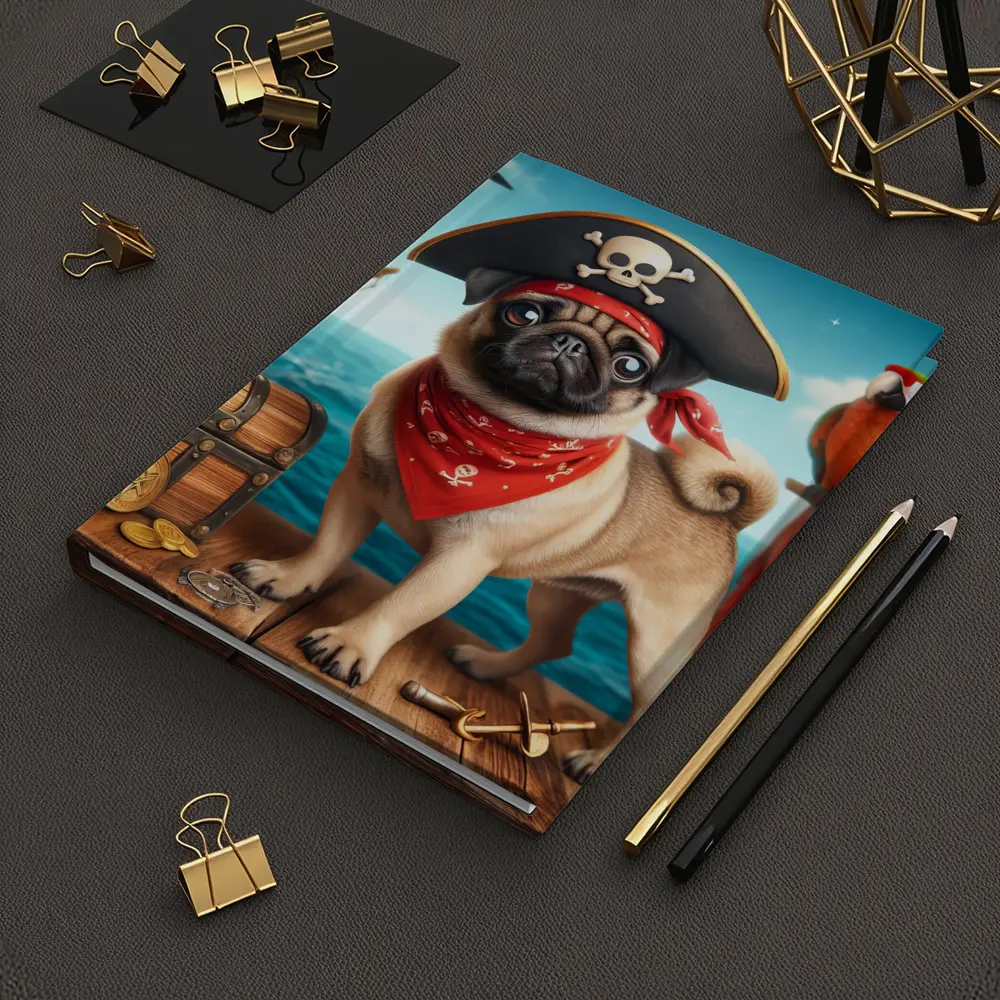Pug Pirate Dog Treasure Chest Ocean Adventure – Notebooks
