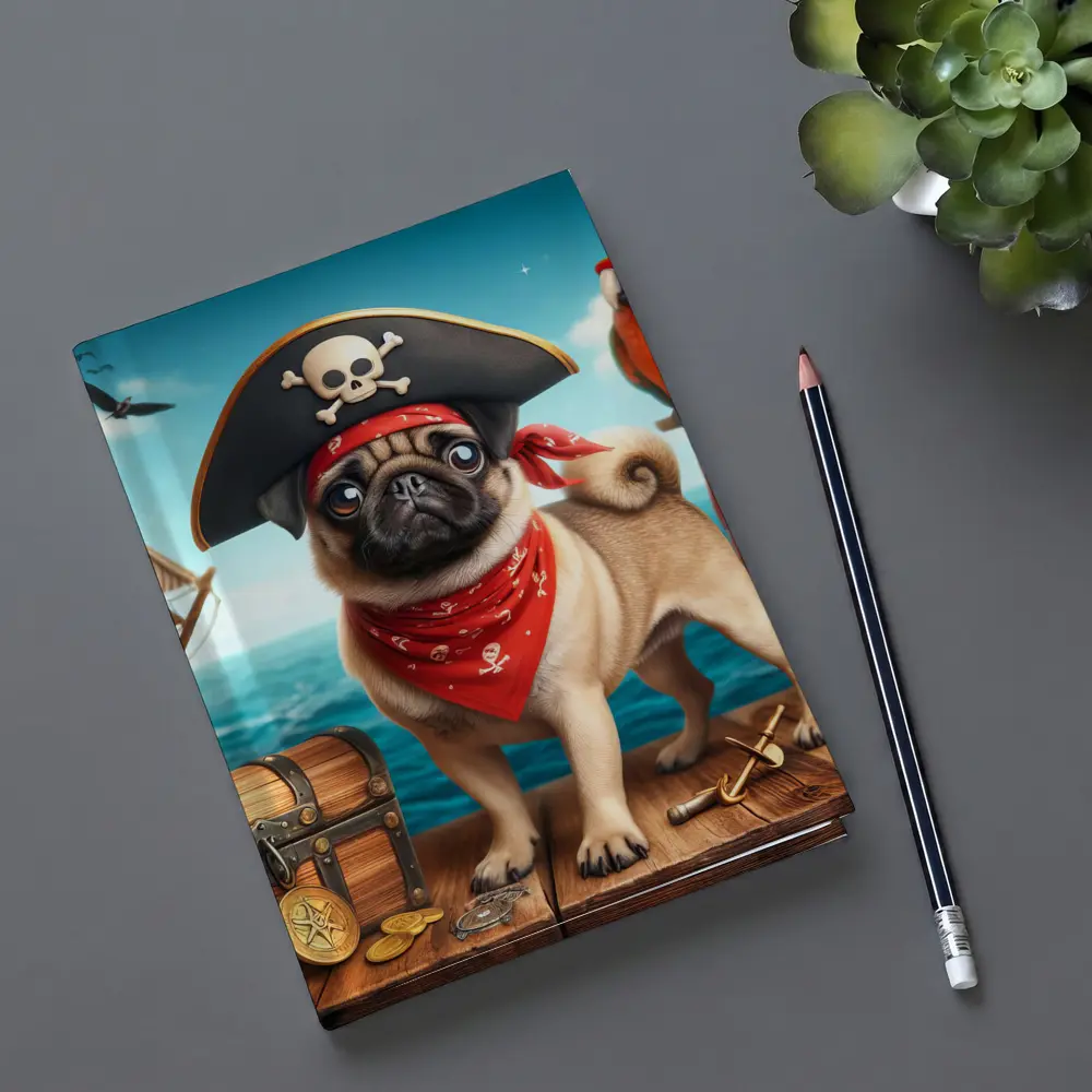 Pug Pirate Dog Treasure Chest Ocean Adventure – Notebooks