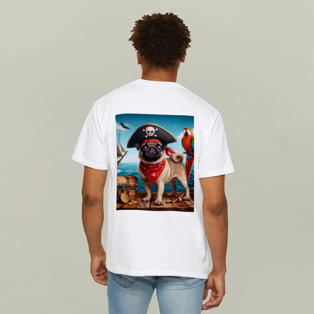 Pug Pirate Dog Treasure Chest Ocean Adventure – T-Shirts
