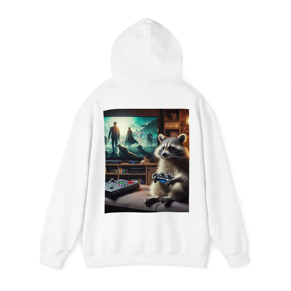 Raccoon Gaming Controller Cozy Living Room – Hoodies