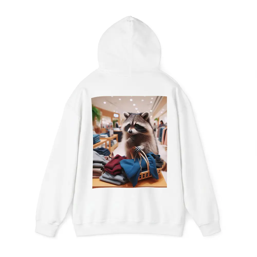 Raccoon Shopping in Clothing Store – Hoodies