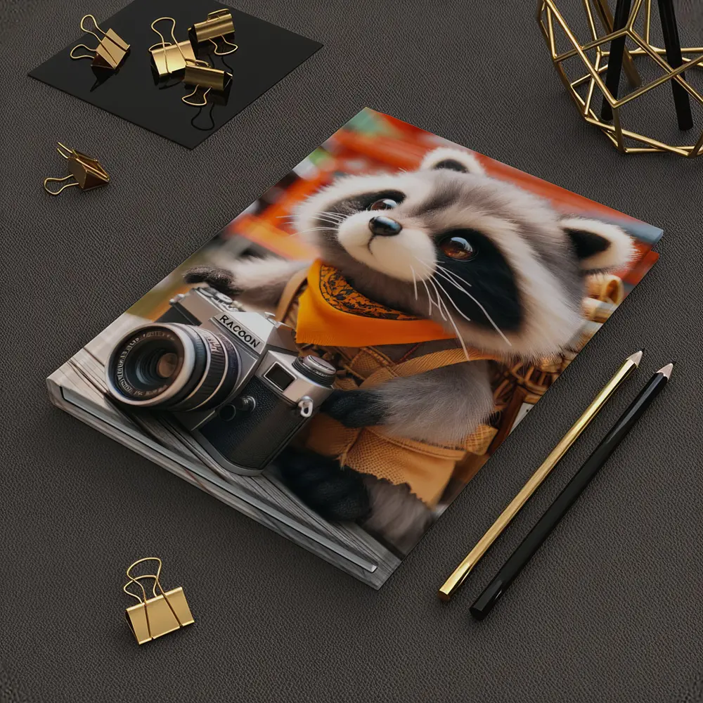 Raccoon Tourist With Camera Japanese Temple – Notebooks