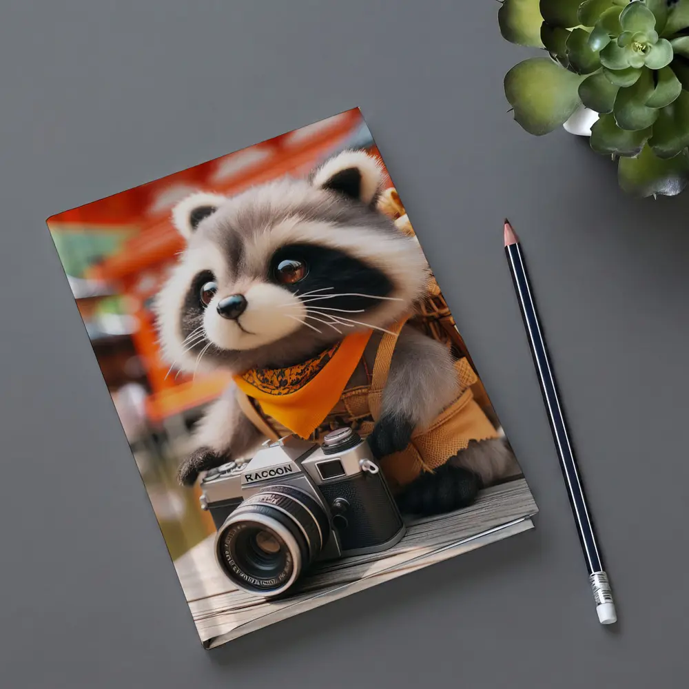 Raccoon Tourist With Camera Japanese Temple – Notebooks