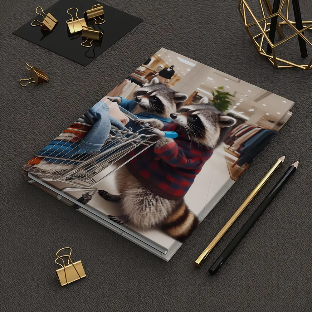Raccoons Shopping In Clothing Store – Notebooks