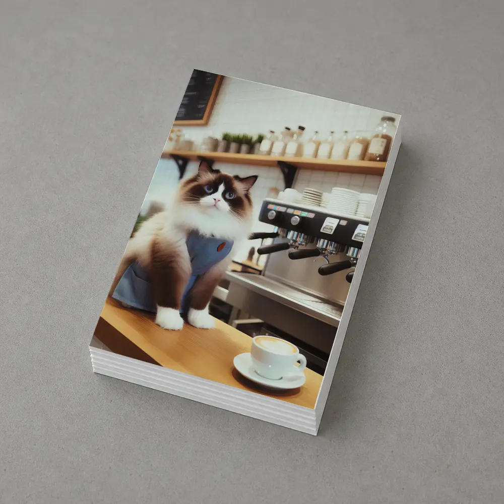Ragdoll Cat Barista in Coffee Shop – Postcards