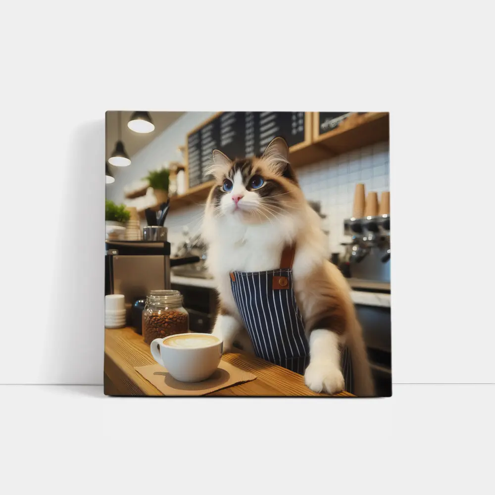 Ragdoll Cat Barista Coffee Shop Art – Wall Art