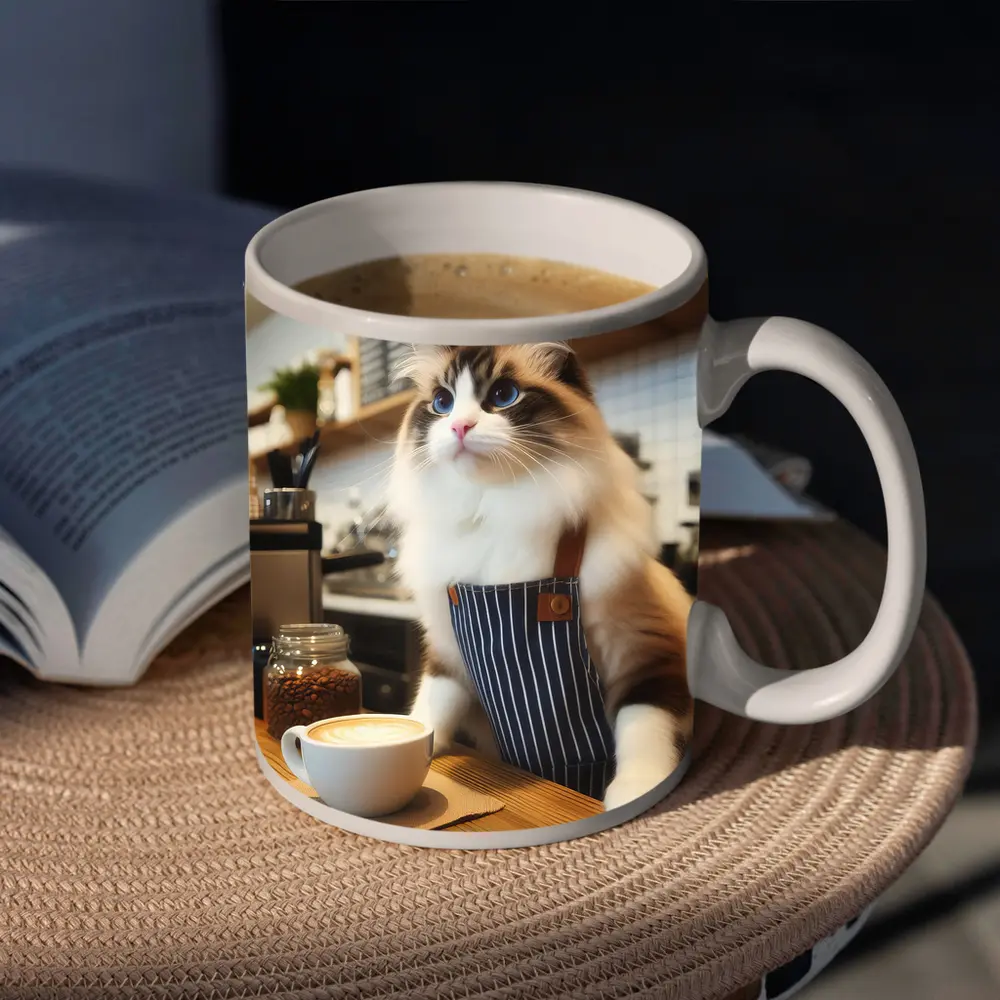 Ragdoll Cat Barista Coffee Shop Art – Mugs