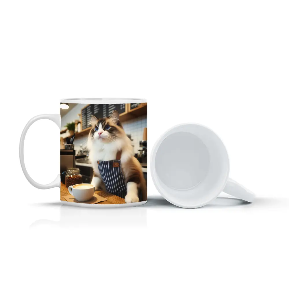 Ragdoll Cat Barista Coffee Shop Art – Mugs