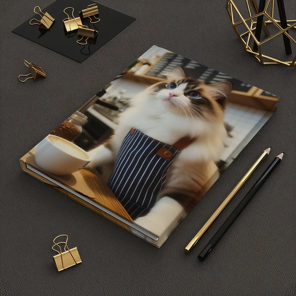Ragdoll Cat Barista Coffee Shop Art – Notebooks