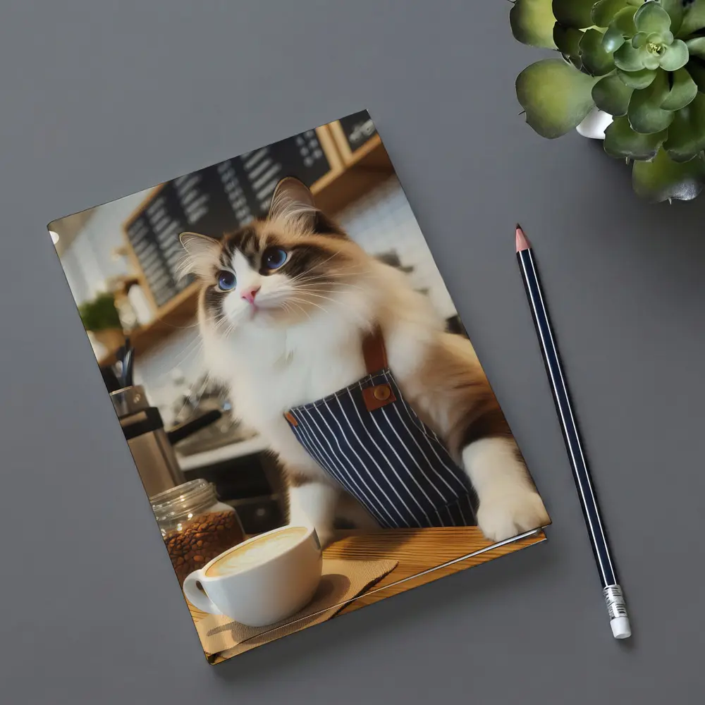 Ragdoll Cat Barista Coffee Shop Art – Notebooks
