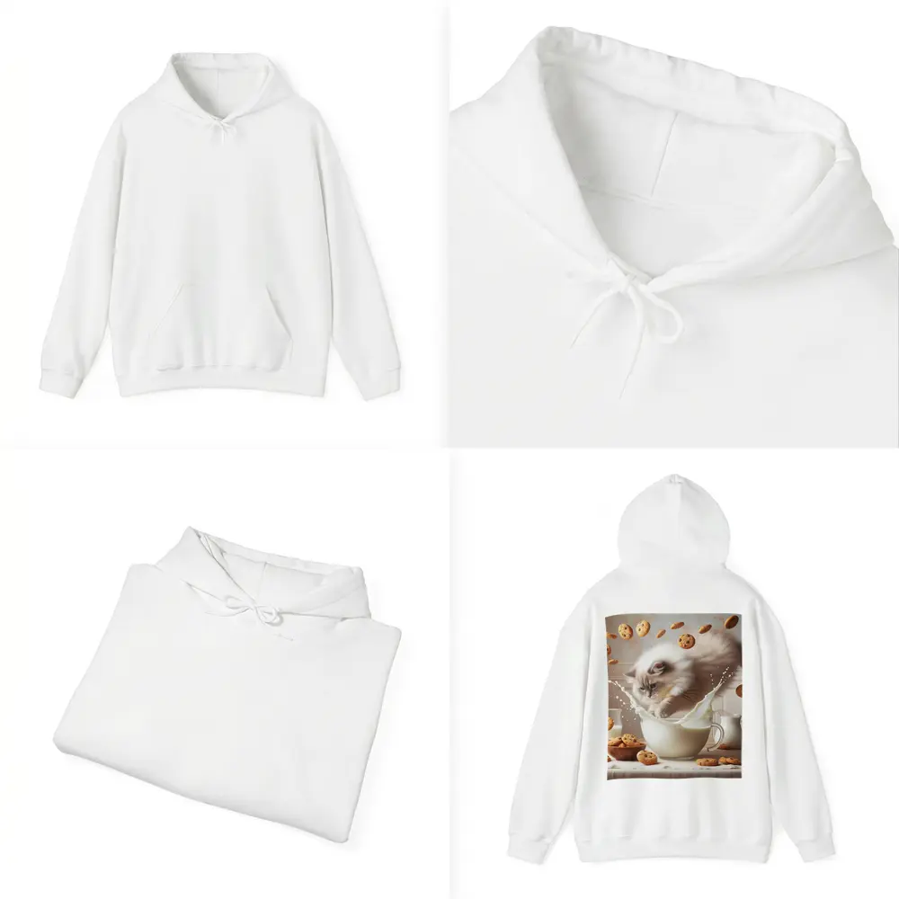 Ragdoll Cat Splashing Milk With Cookies – Hoodies