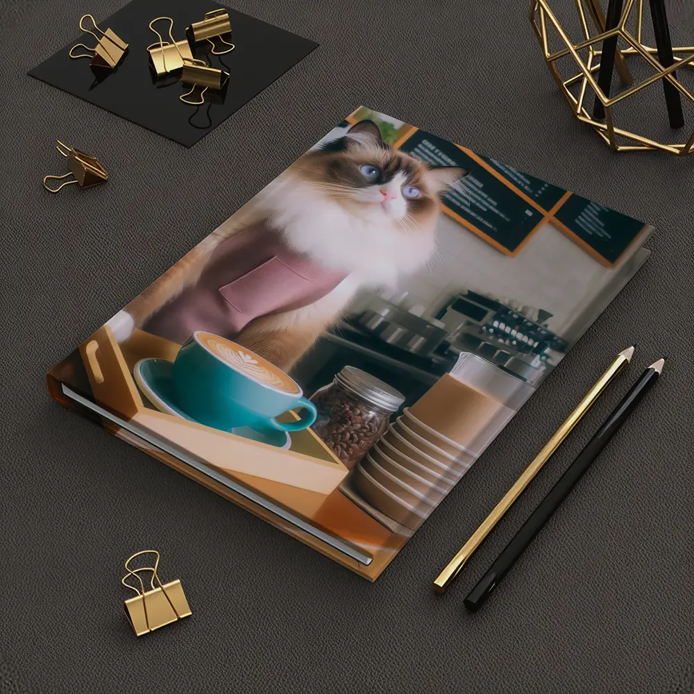 Ragdoll Cat Barista Working In Coffee Shop – Notebooks