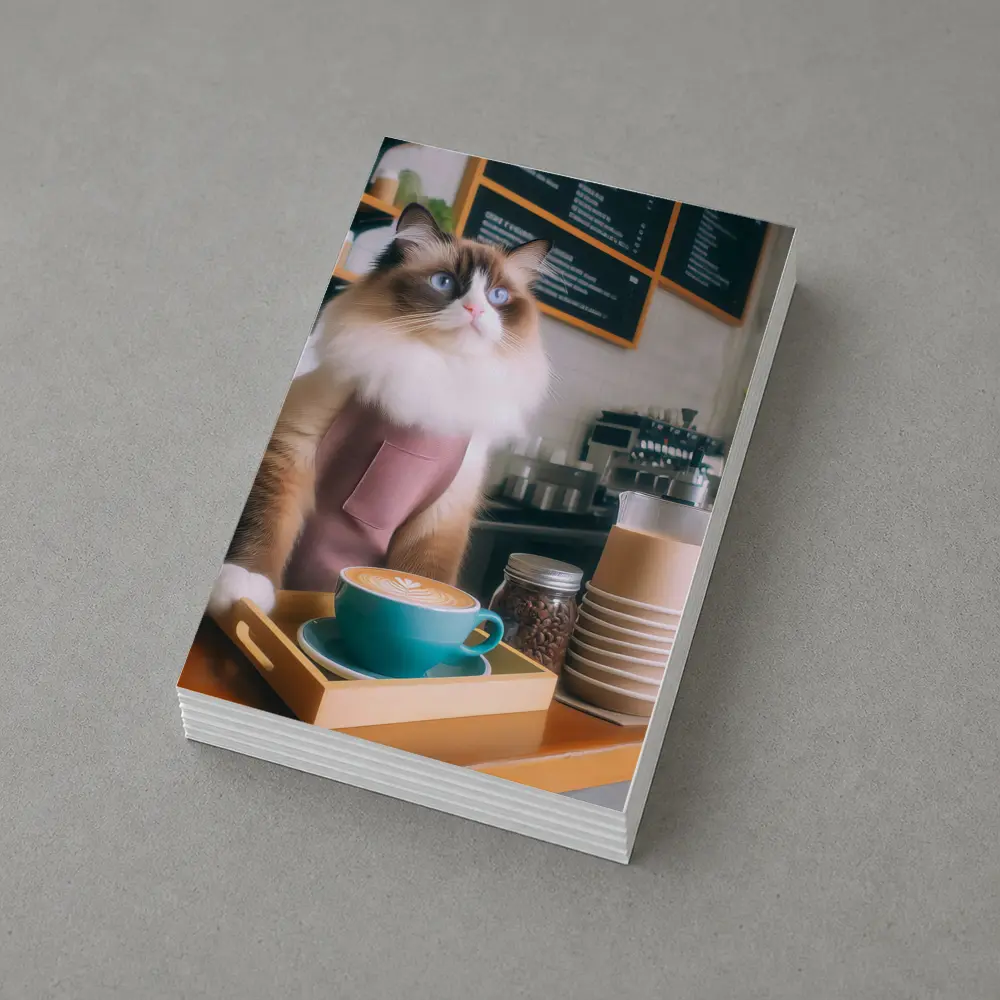 Ragdoll Cat Barista Working In Coffee Shop – Postcards