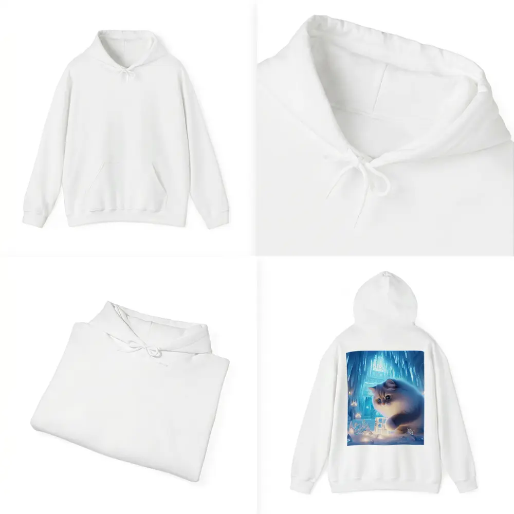 Persian Cat in Glowing Ice Crystal Palace – Hoodies