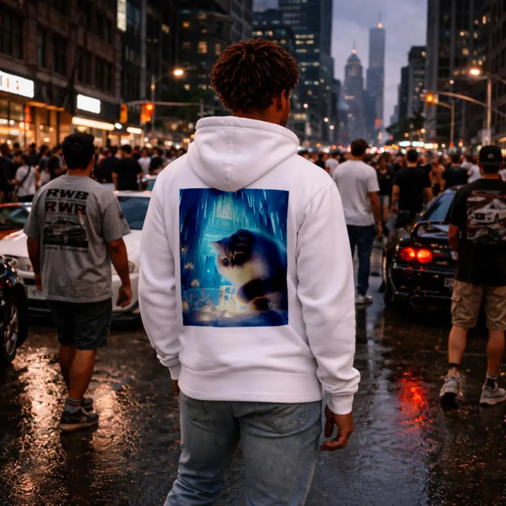 Persian Cat in Glowing Ice Crystal Palace – Hoodies