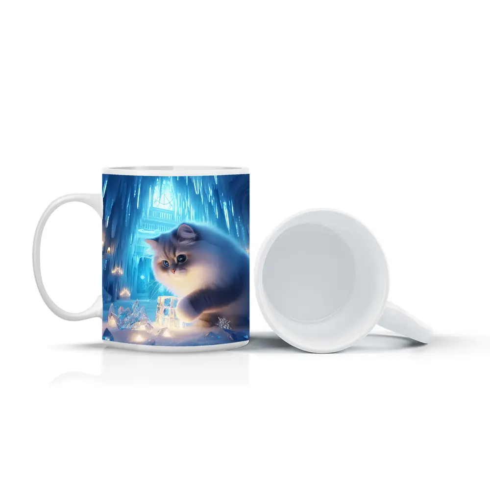 Persian Cat in Glowing Ice Crystal Palace – Mugs