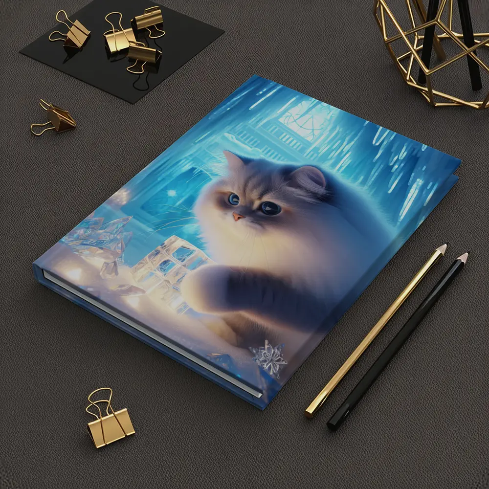 Persian Cat in Glowing Ice Crystal Palace – Notebooks