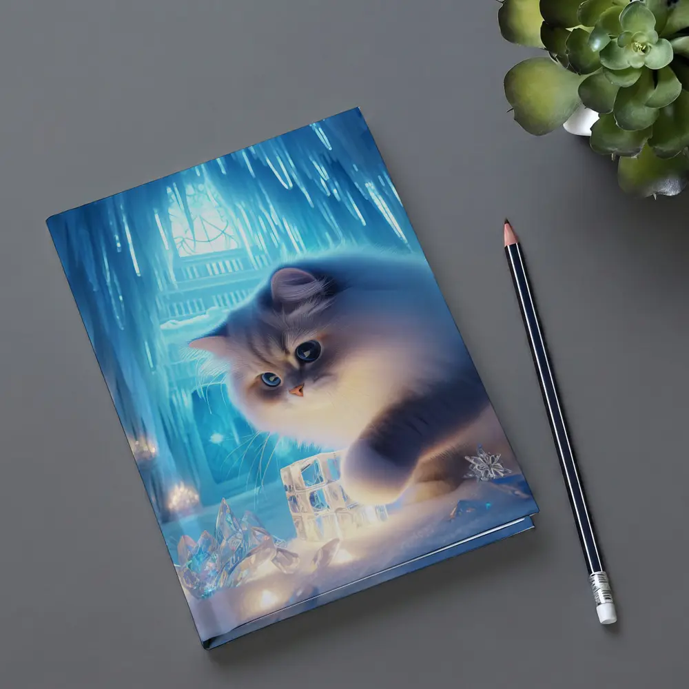 Persian Cat in Glowing Ice Crystal Palace – Notebooks