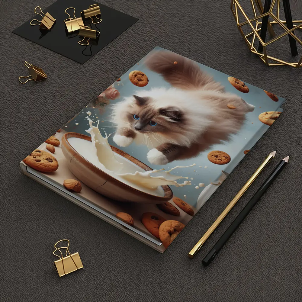 Ragdoll Cat Jumping Milk Bowl Cookies – Notebooks