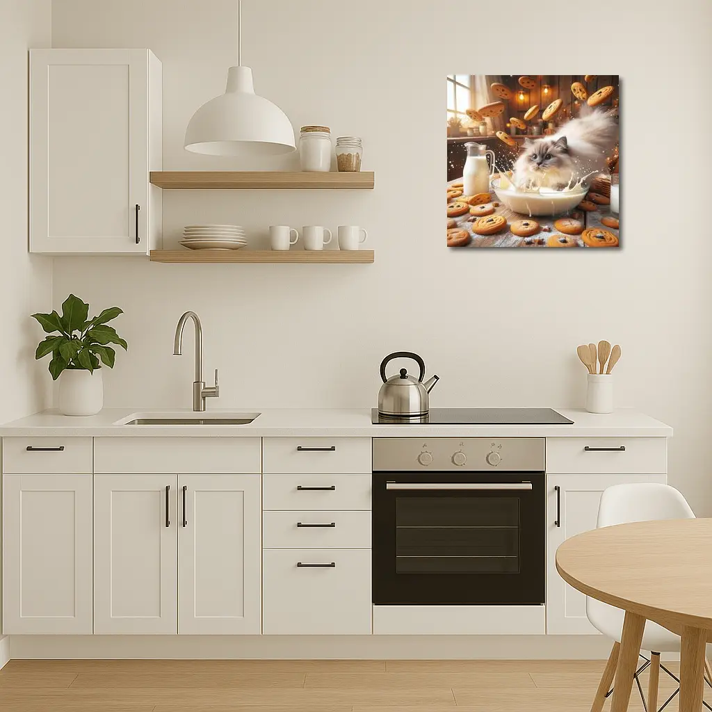 Ragdoll Cat Milk Bowl Cookies Kitchen – Wall Art