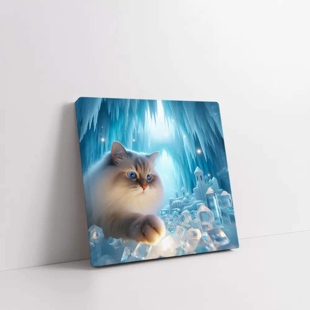 Ragdoll Cat Blue Eyes Ice Crystal Cave – Wall Art