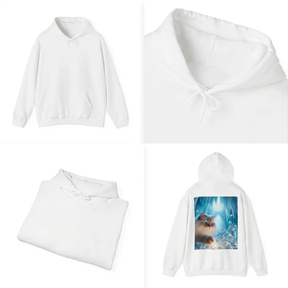 Ragdoll Cat Blue Eyes Ice Crystal Cave – Hoodies