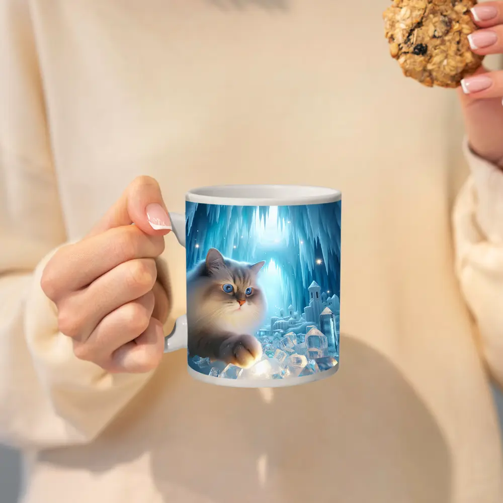 Ragdoll Cat Blue Eyes Ice Crystal Cave – Mugs
