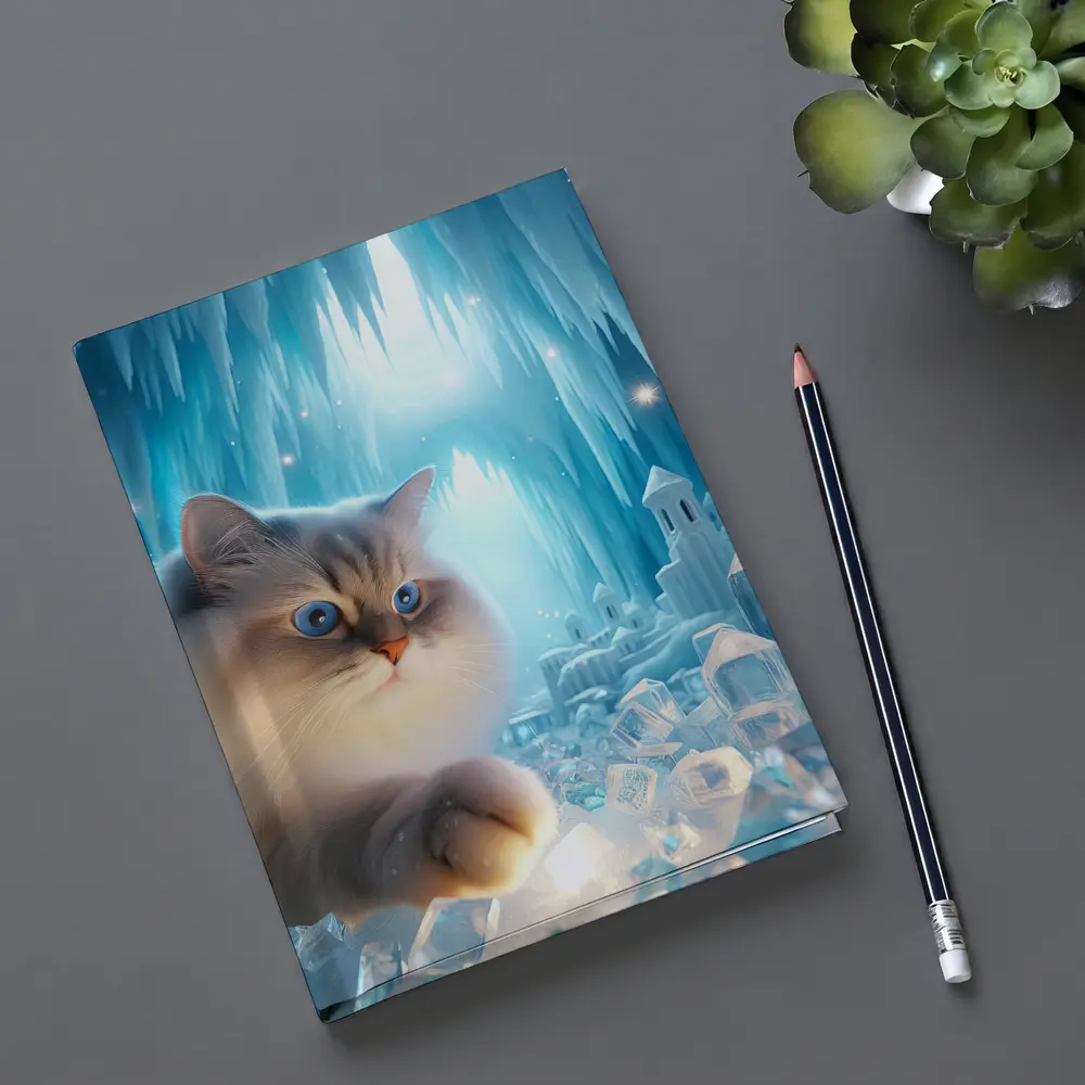 Ragdoll Cat Blue Eyes Ice Crystal Cave – Notebooks