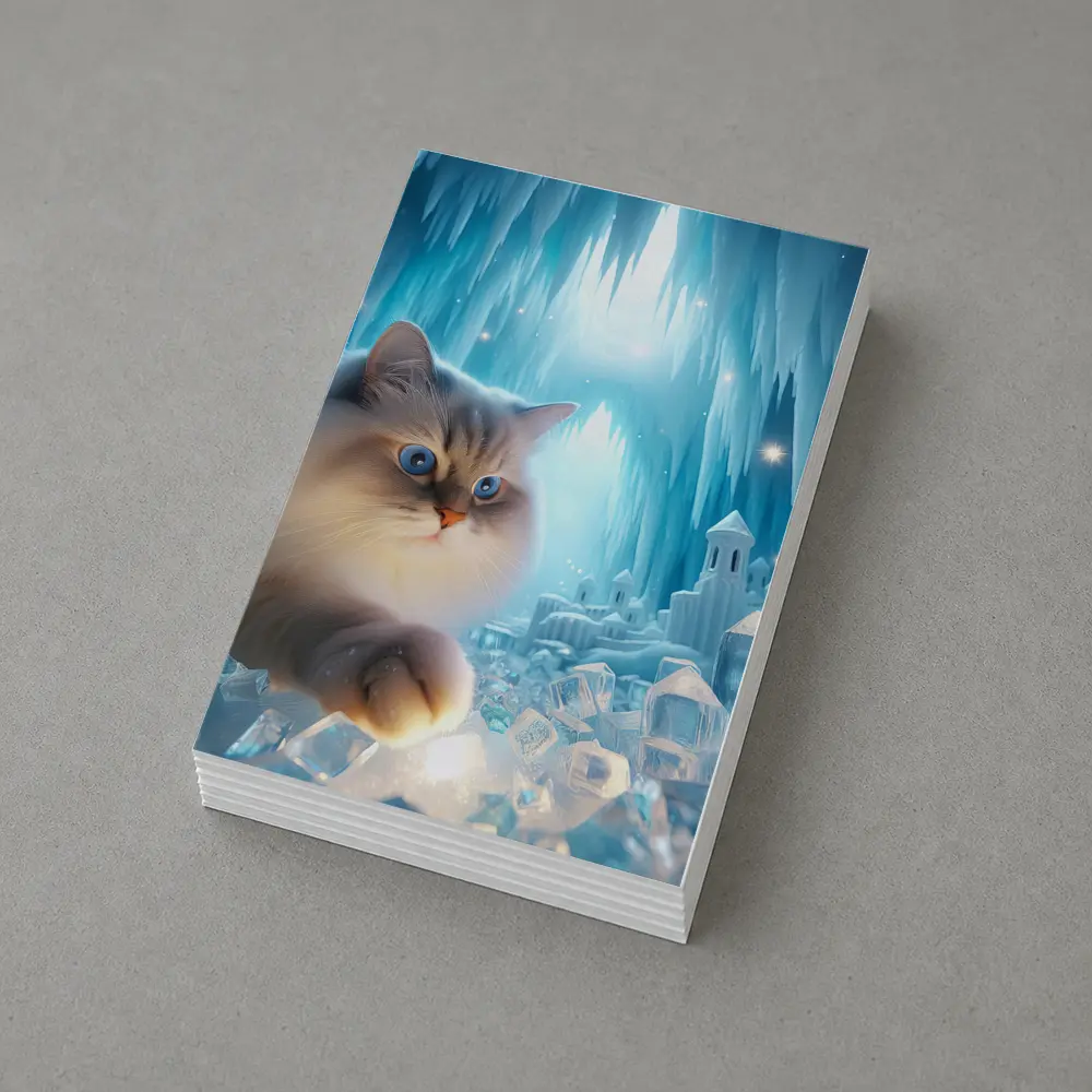 Ragdoll Cat Blue Eyes Ice Crystal Cave – Postcards