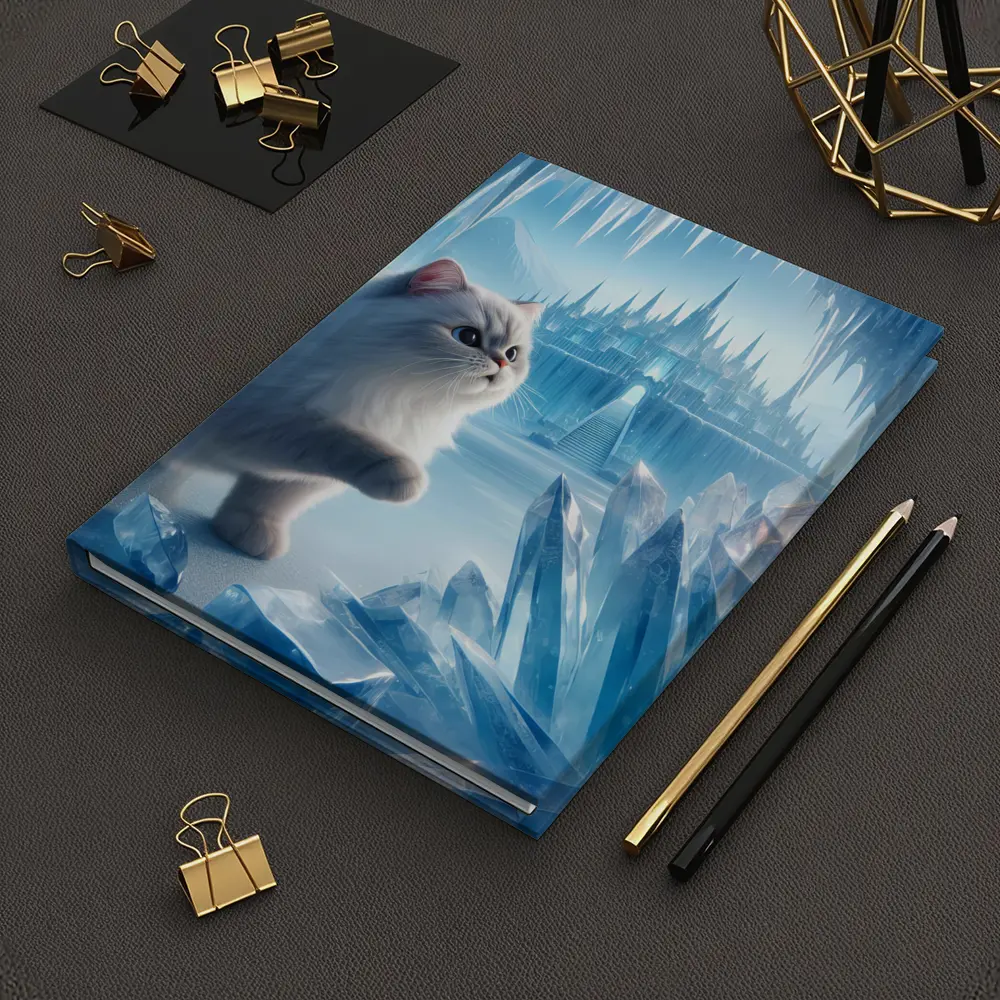 White Persian Cat Ice Crystal Fantasy Cave – Notebooks